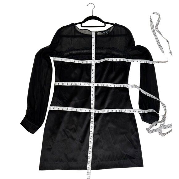 GUESS for MARCIANO Black Silk Satin & Lace Dress, Bewitching, Alluring, Large - Picture 11 of 14